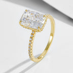 Cushion Cut Zirconia Ring Set — Gold by Seeyoura