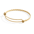 Dainty Adjustable Braided Bangle in gold by Seeyoura