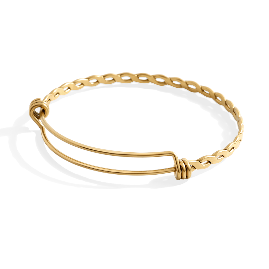 Dainty Adjustable Braided Bangle in gold by Seeyoura