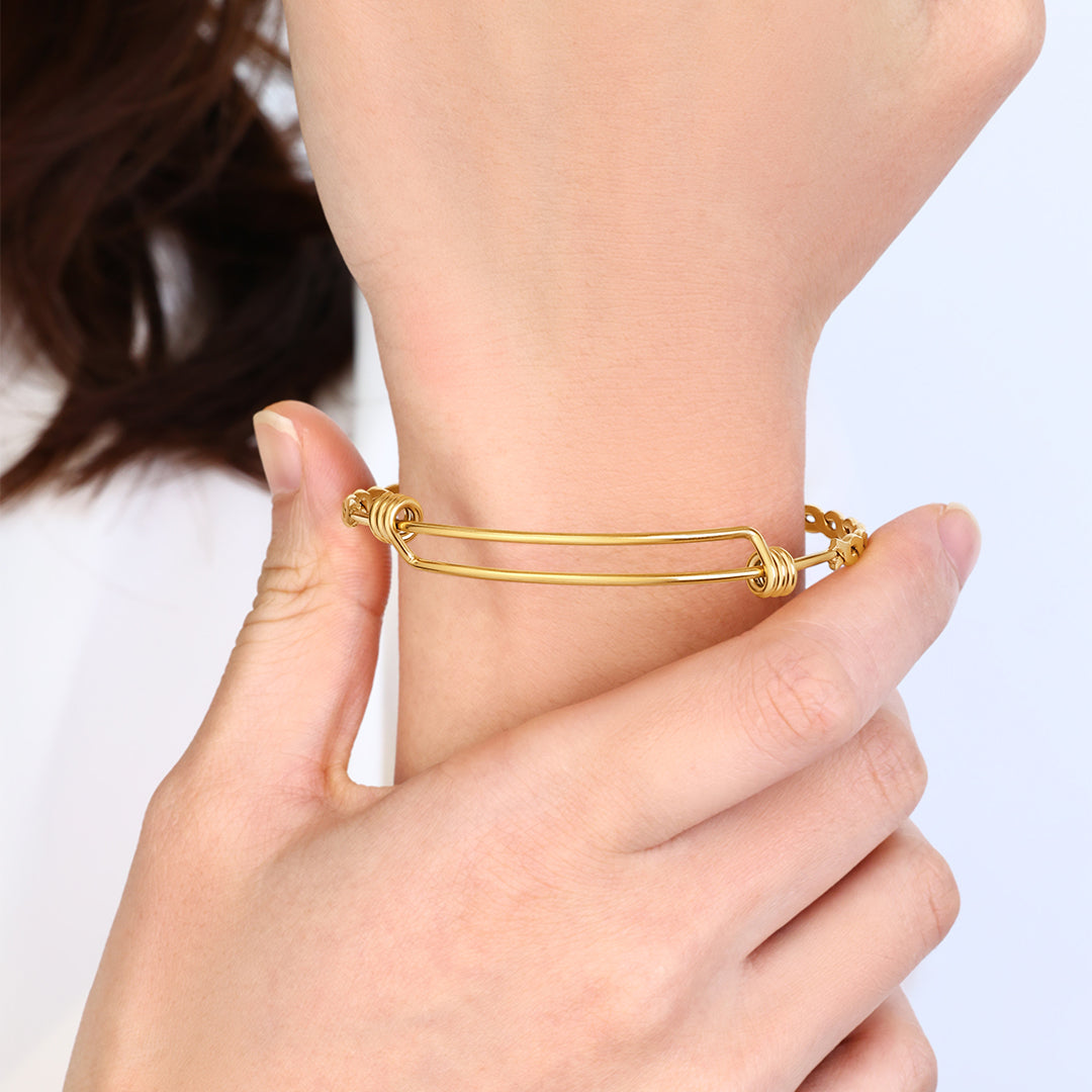 Dainty Adjustable Braided Bangle by Seeyoura