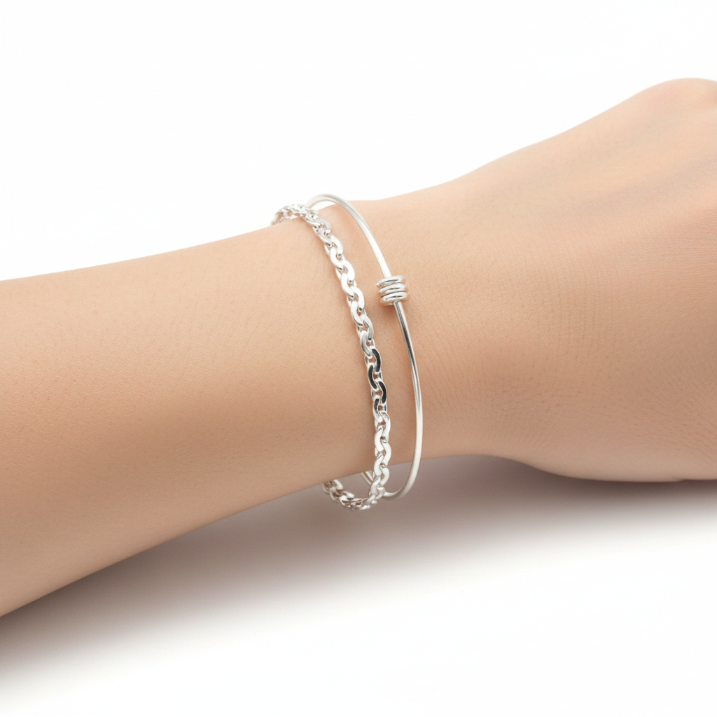 Dainty Adjustable Braided Bangle by Seeyoura