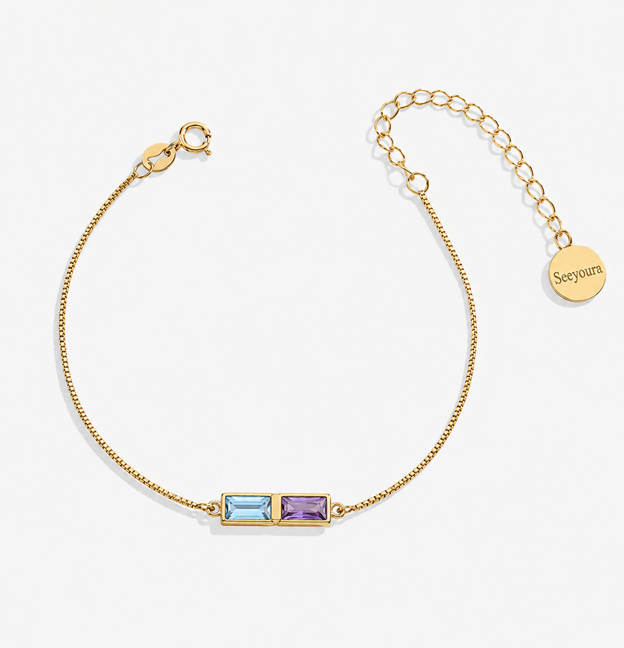 Dainty Birthstone Bracelet in 18-k-gold-over-sterling-silver, 2 by Seeyoura