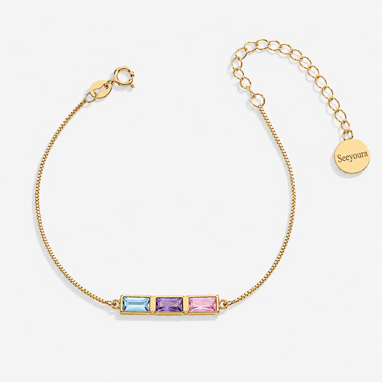 Dainty Birthstone Bracelet in 18-k-gold-over-sterling-silver, 3 by Seeyoura