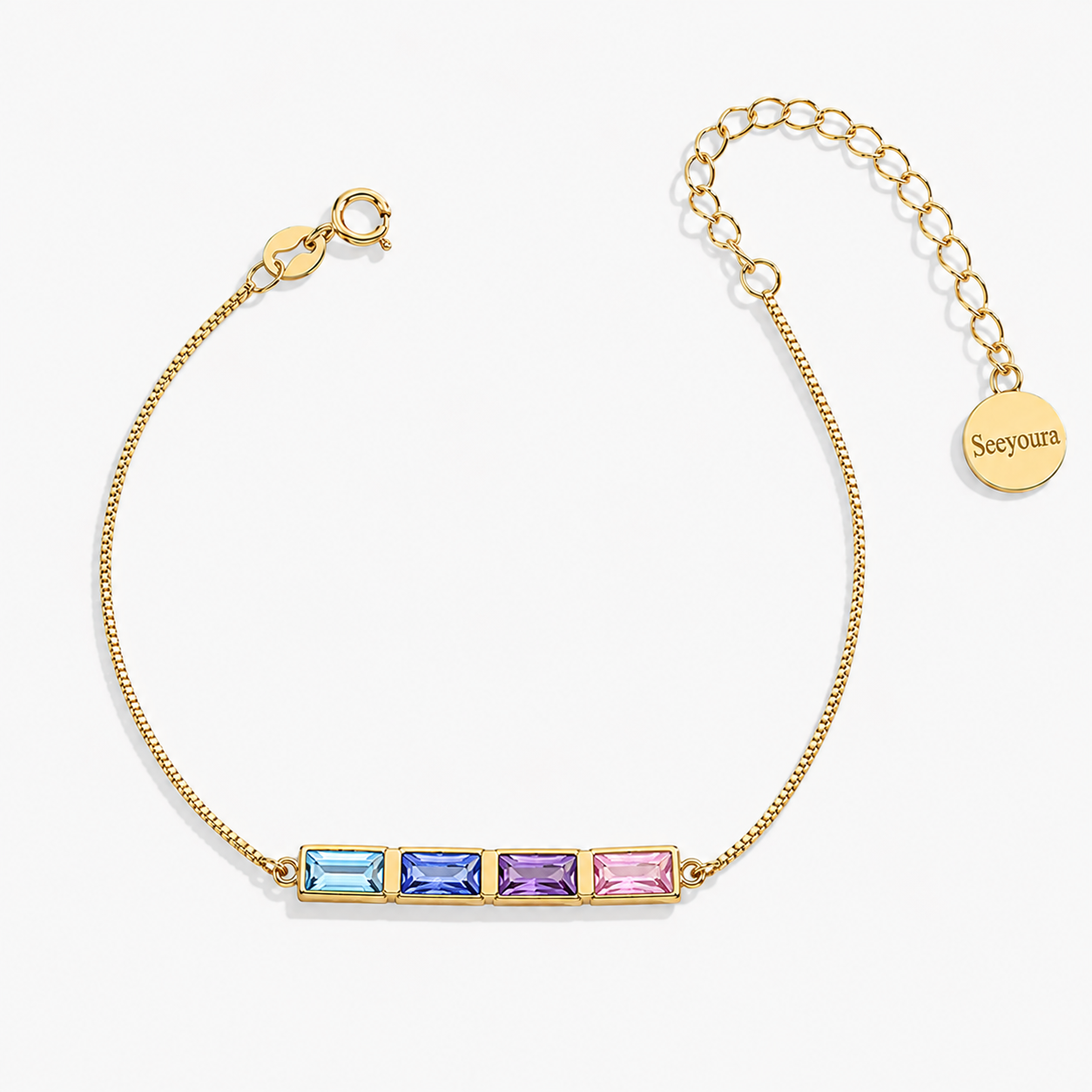 Dainty Birthstone Bracelet in 18-k-gold-over-sterling-silver, 4 by Seeyoura