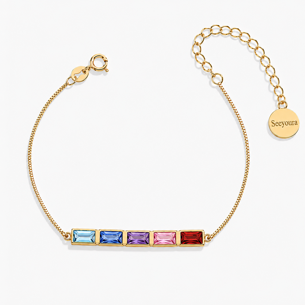 Dainty Birthstone Bracelet in 18-k-gold-over-sterling-silver, 5 by Seeyoura
