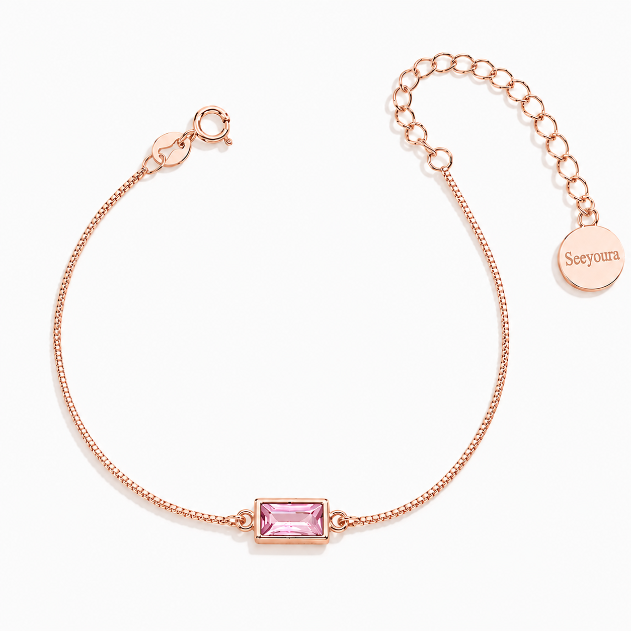 Dainty Birthstone Bracelet in 18-k-rose-gold-over-sterling-silver, 1 by Seeyoura