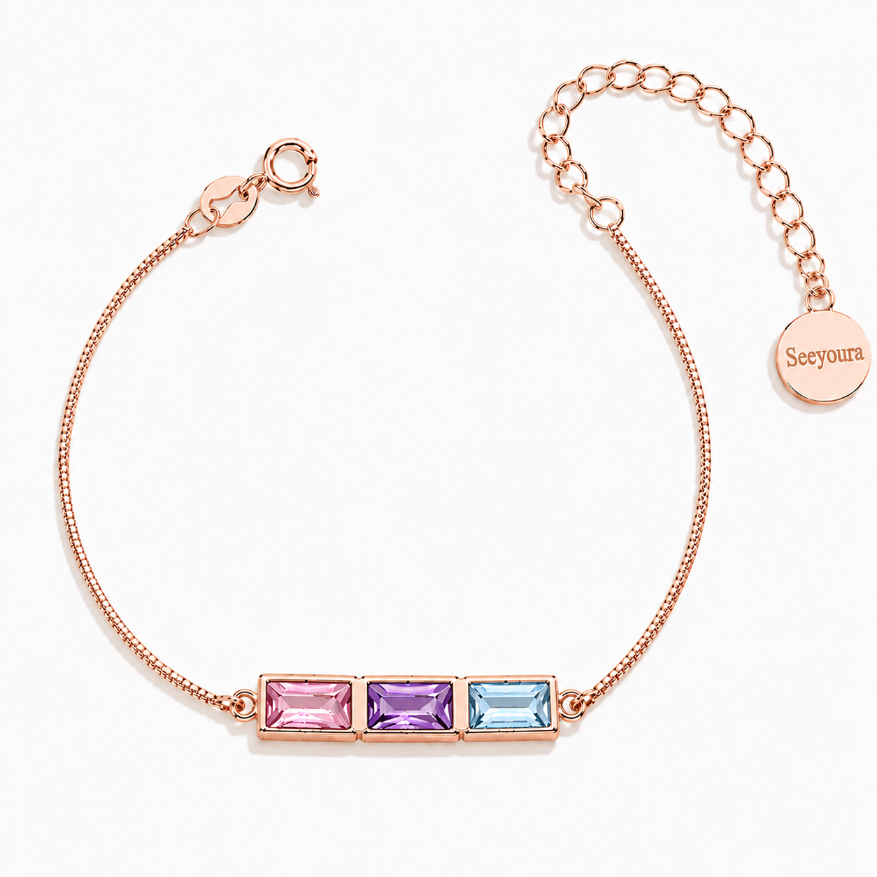 Dainty Birthstone Bracelet in 18-k-rose-gold-over-sterling-silver, 3 by Seeyoura