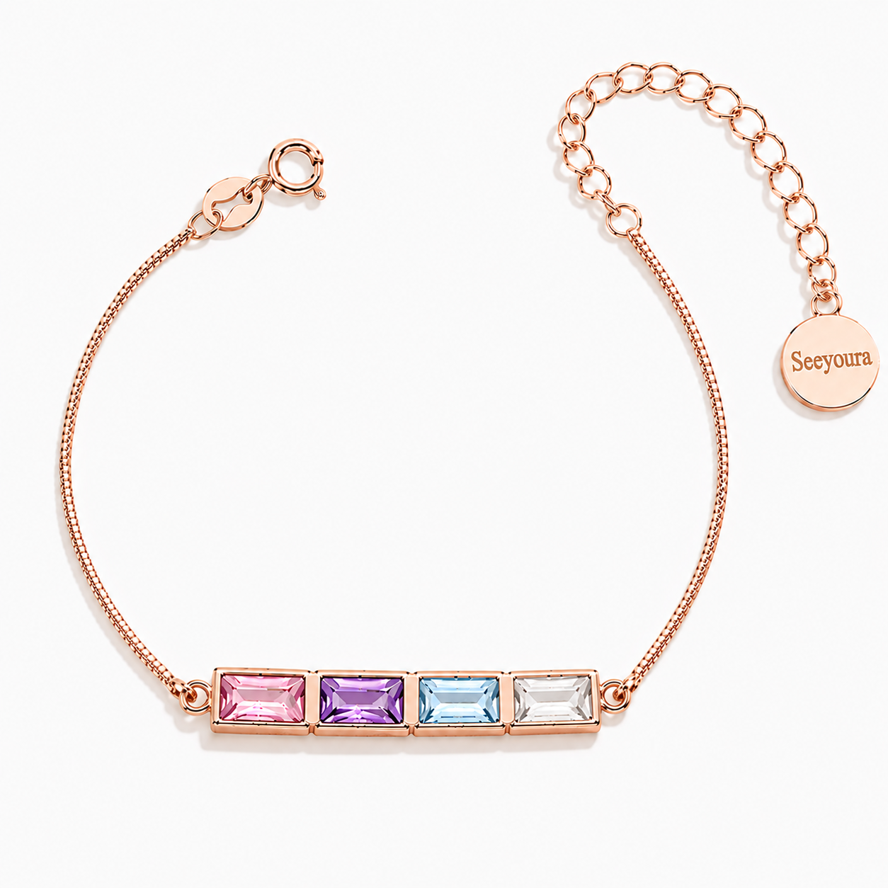 Dainty Birthstone Bracelet in 18-k-rose-gold-over-sterling-silver, 4 by Seeyoura
