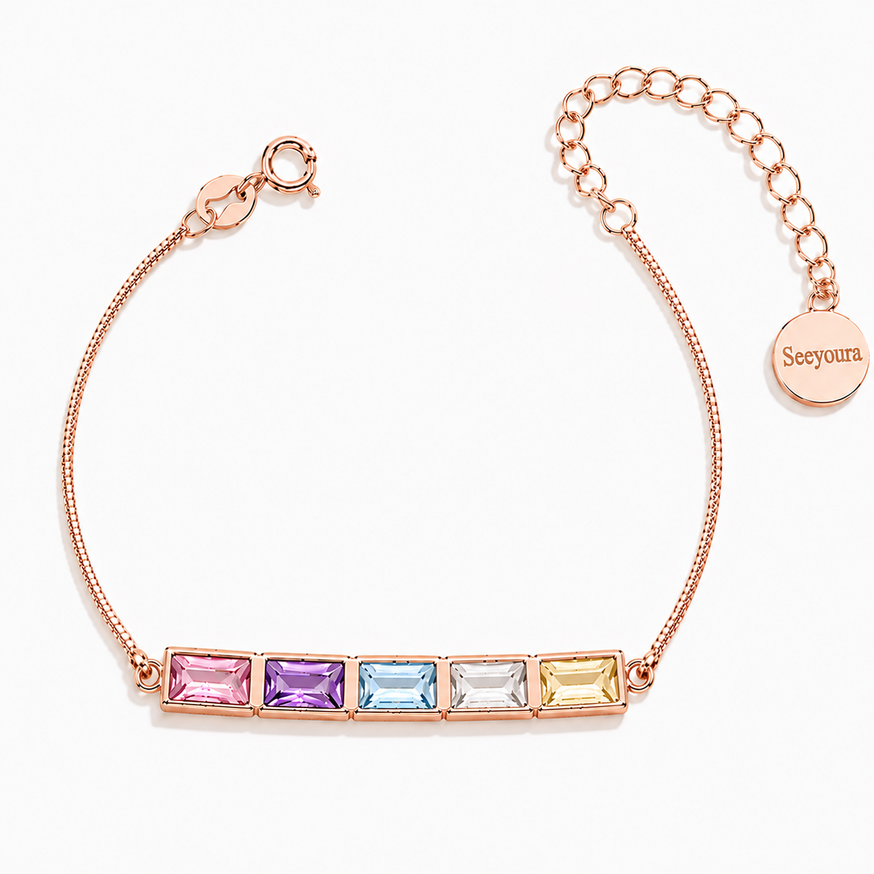 Dainty Birthstone Bracelet in 18-k-rose-gold-over-sterling-silver, 5 by Seeyoura