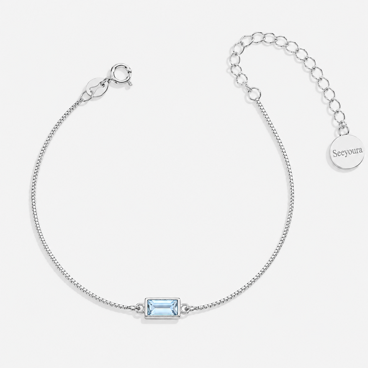 Dainty Birthstone Bracelet in 925-sterling-silver, 1 by Seeyoura