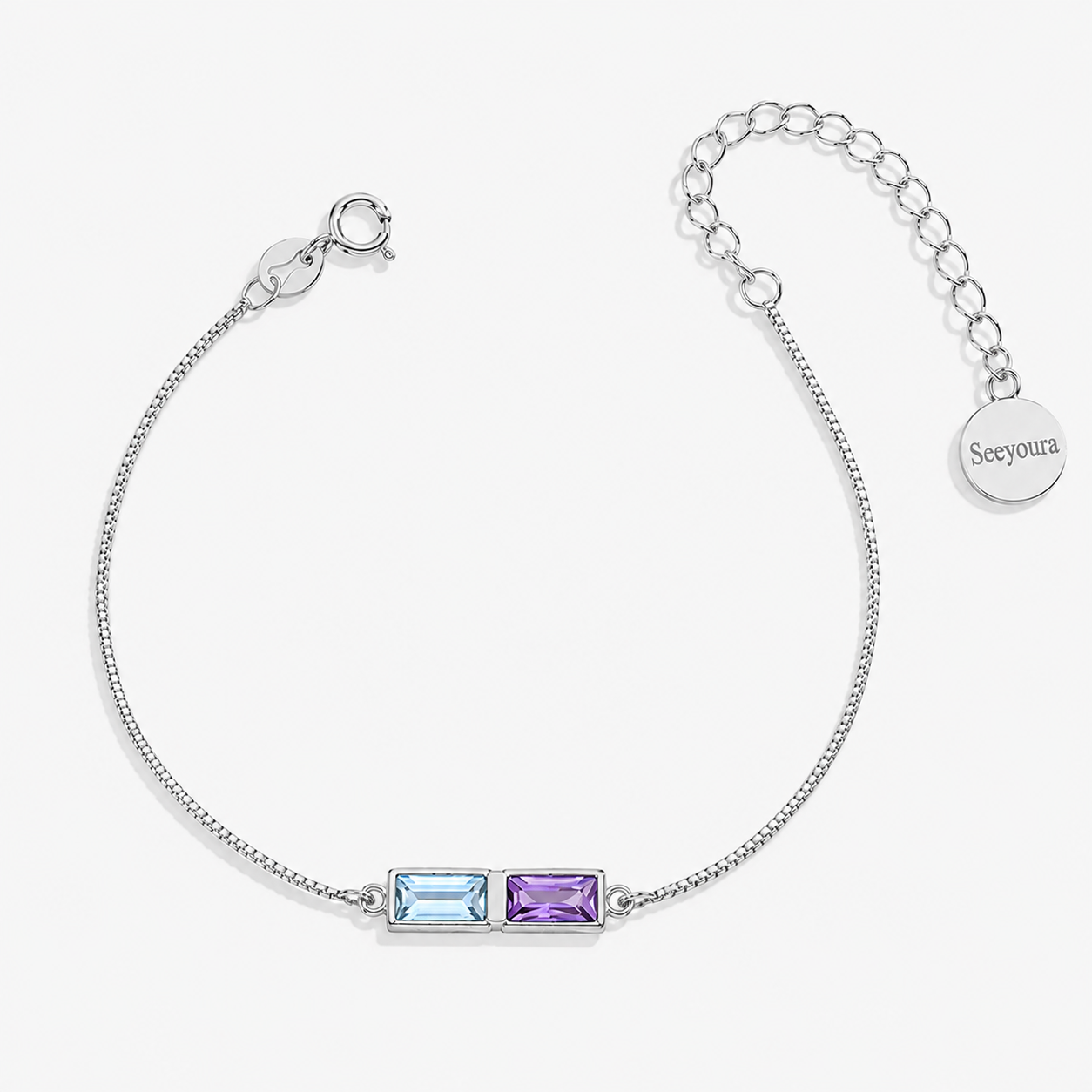 Dainty Birthstone Bracelet in 925-sterling-silver, 2 by Seeyoura