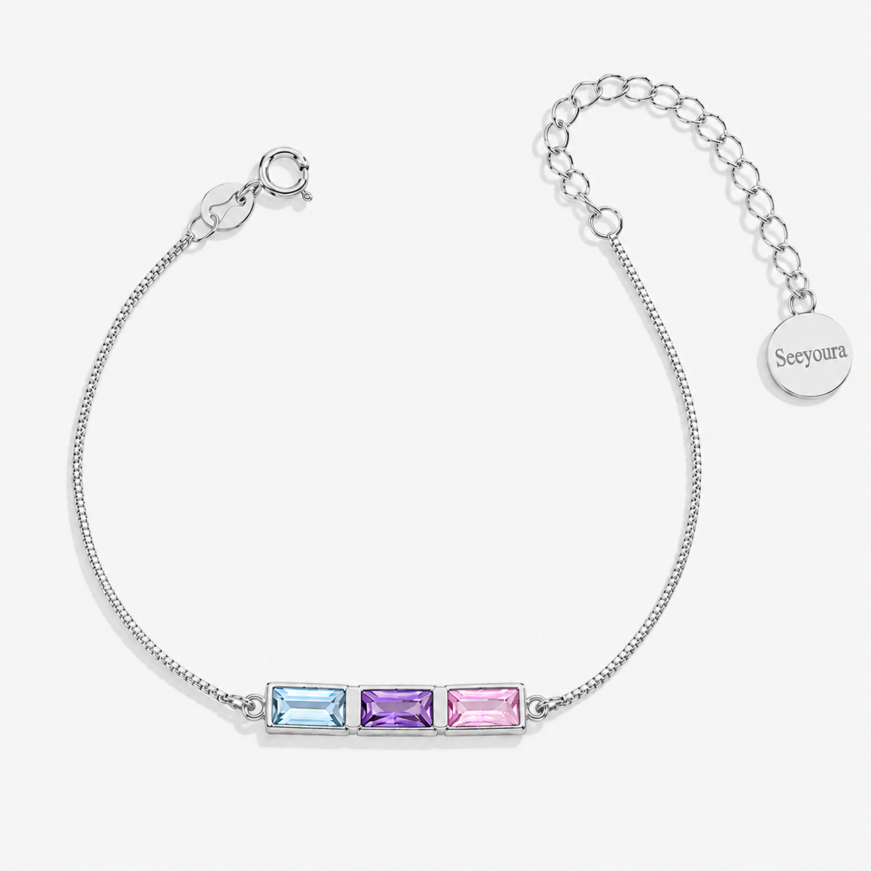 Dainty Birthstone Bracelet in 925-sterling-silver, 3 by Seeyoura