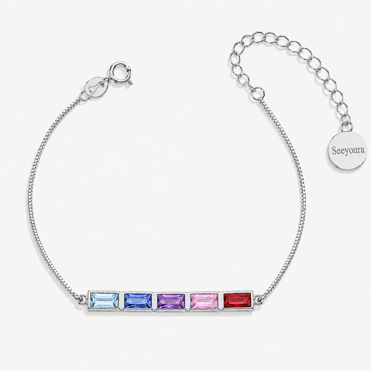 Dainty Birthstone Bracelet in 925-sterling-silver, 5 by Seeyoura