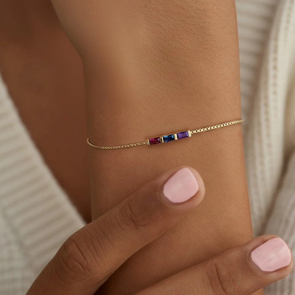 Dainty Birthstone Bracelet by Seeyoura