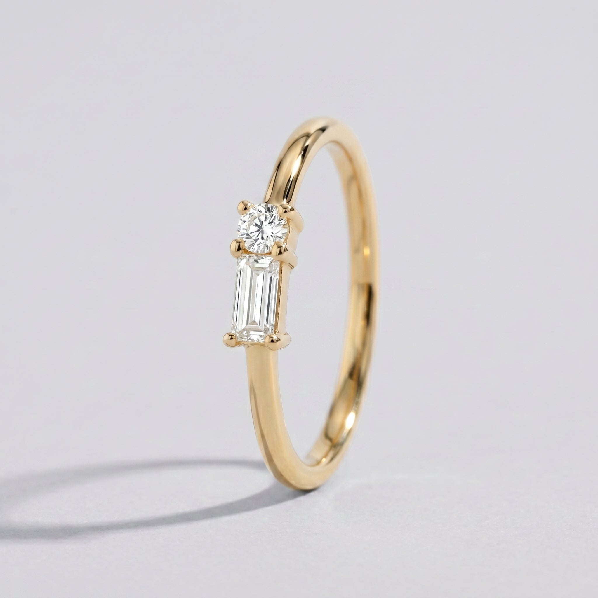 Dainty Baguette Ring in Gold by Seeyoura