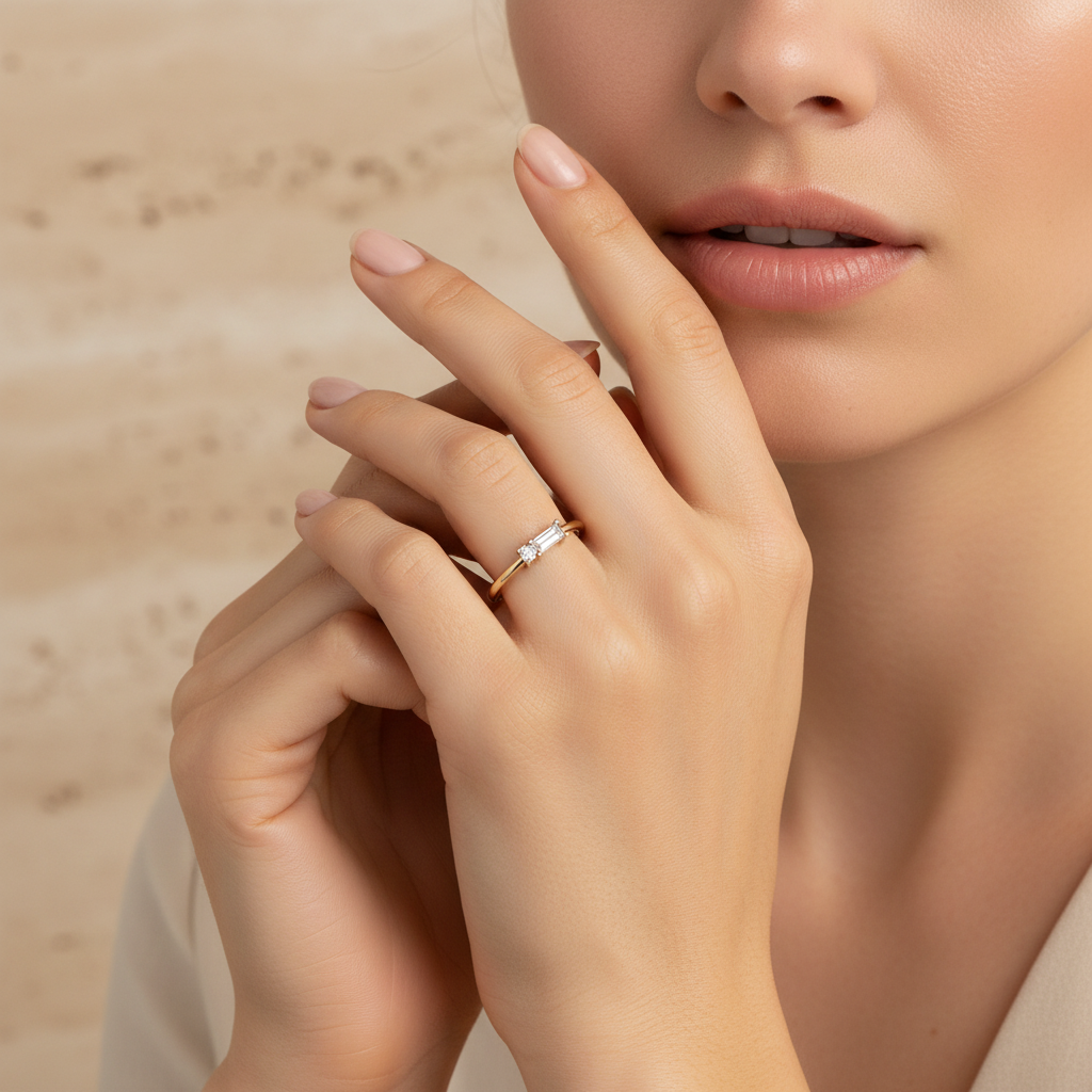 Dainty Baguette Ring by Seeyoura