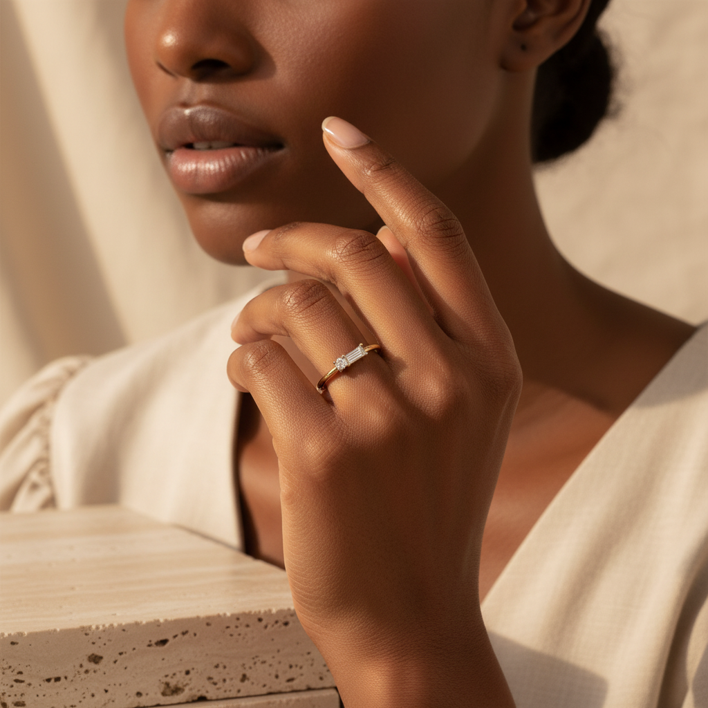 Dainty Baguette Ring by Seeyoura