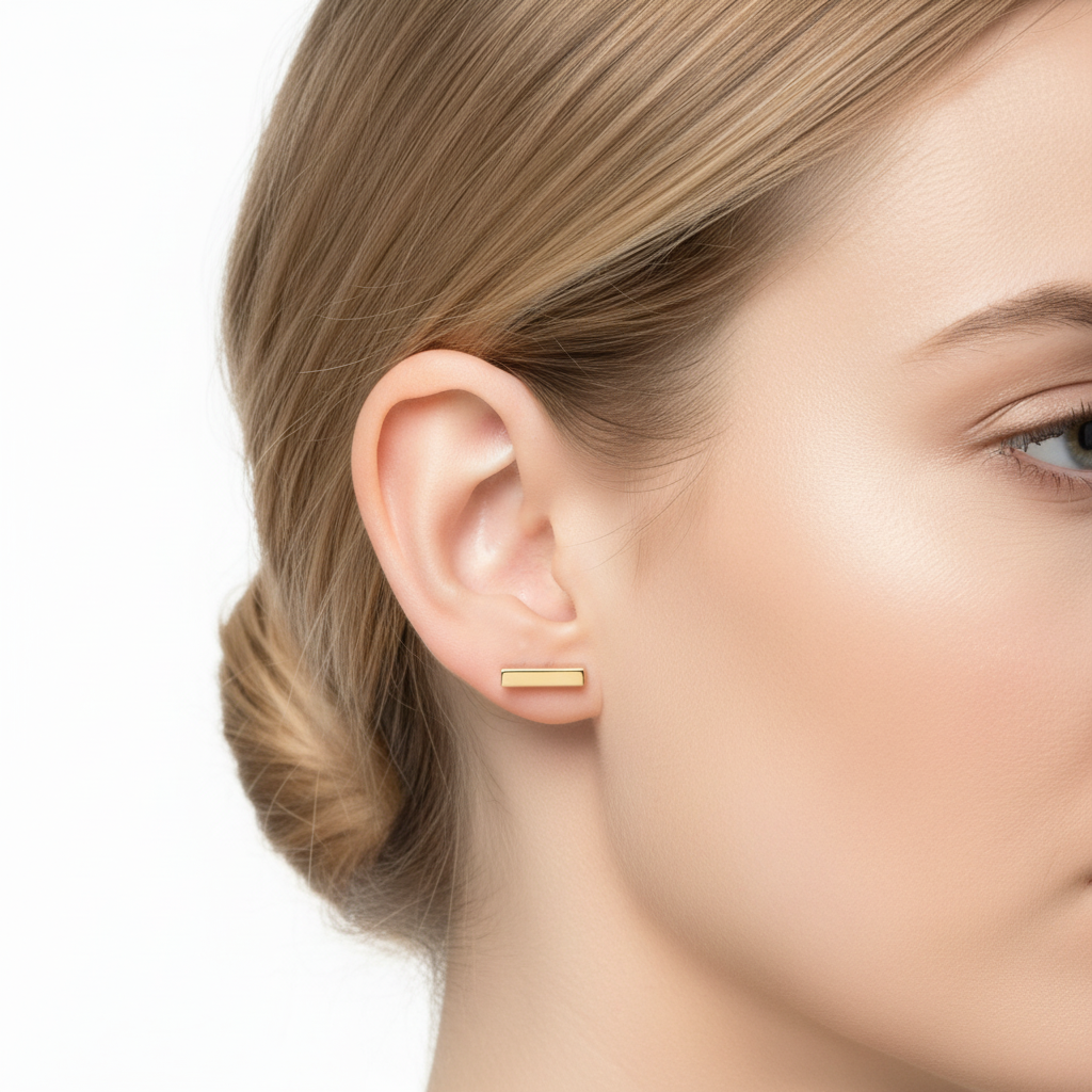 Dainty Bar Stud Earrings by Seeyoura