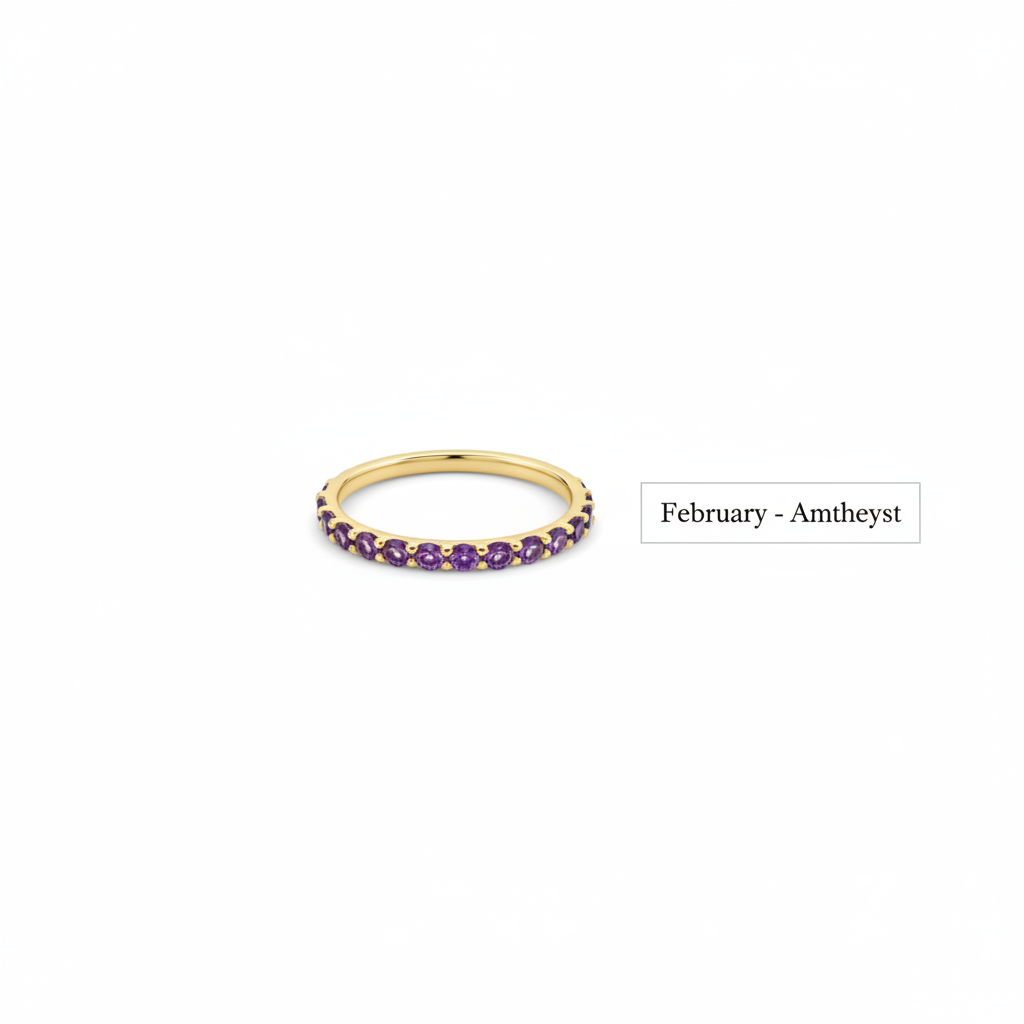 Dainty Constellation Birthstone Ring in amethyst-february, 18k Gold Over Sterling Silver by Seeyoura
