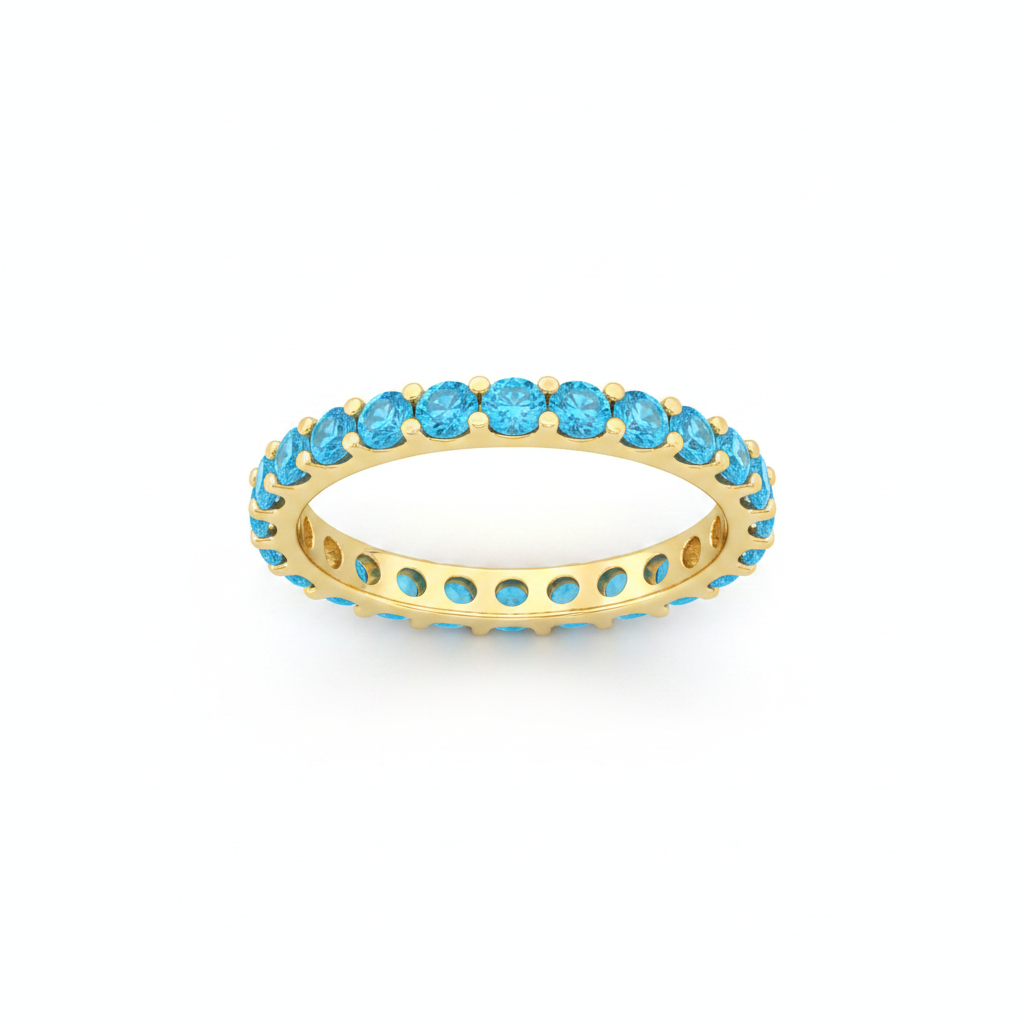Dainty Constellation Birthstone Ring in blue-topaz-december, 18k Gold Over Sterling Silver by Seeyoura