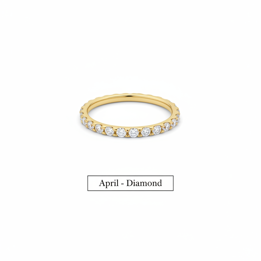 Dainty Constellation Birthstone Ring in diamond-april, 18k Gold Over Sterling Silver by Seeyoura