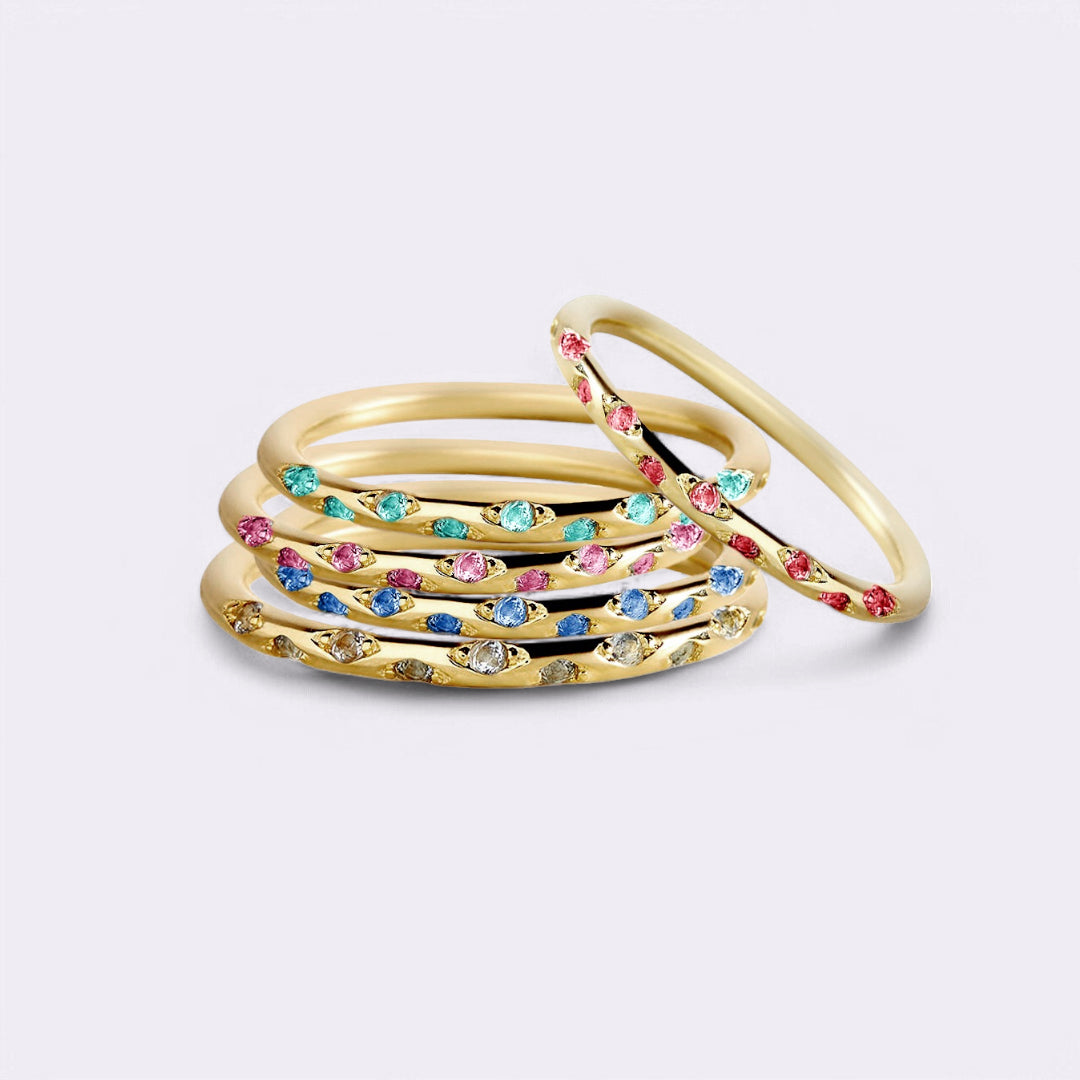 Dainty Constellation Birthstone Ring by Seeyoura