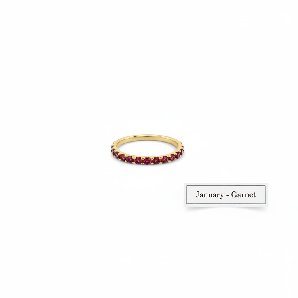 Dainty Constellation Birthstone Ring in january-garnet, 18k Gold Over Sterling Silver by Seeyoura