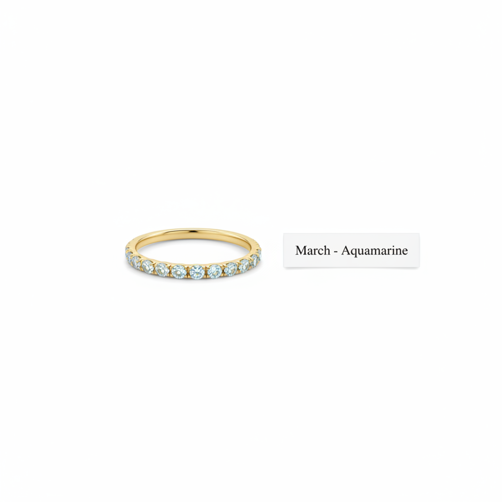 Dainty Constellation Birthstone Ring in march-aquamarine, 18k Gold Over Sterling Silver by Seeyoura