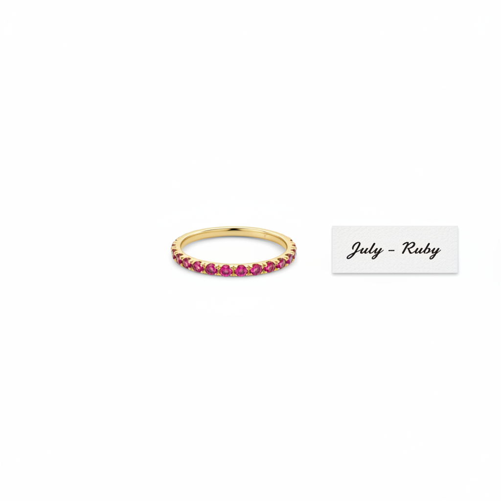 Dainty Constellation Birthstone Ring in ruby-july, 18k Gold Over Sterling Silver by Seeyoura