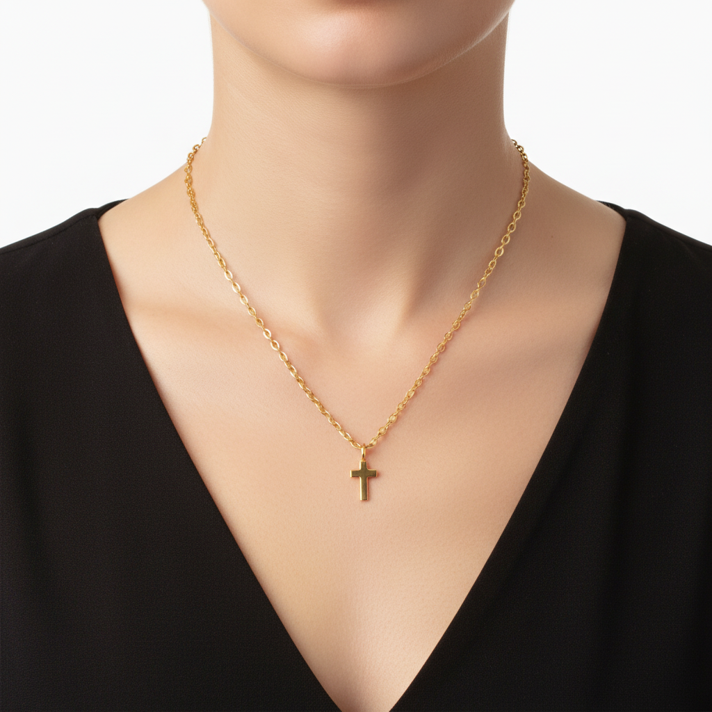 Dainty Cross Pendant by Seeyoura