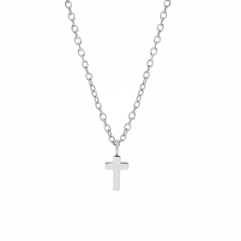 Dainty Cross Pendant in silver by Seeyoura