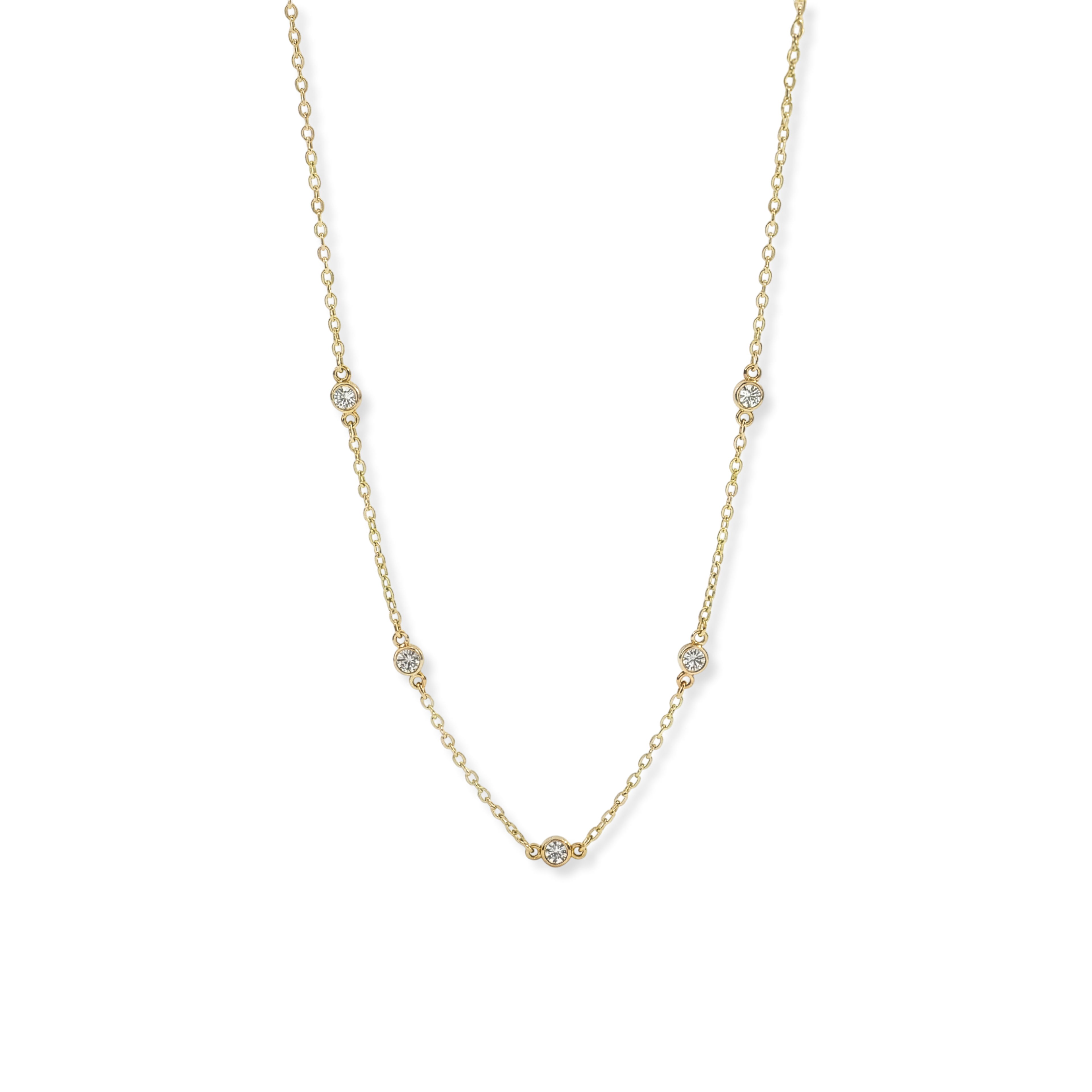 Dainty Crystal Station Necklace by Seeyoura