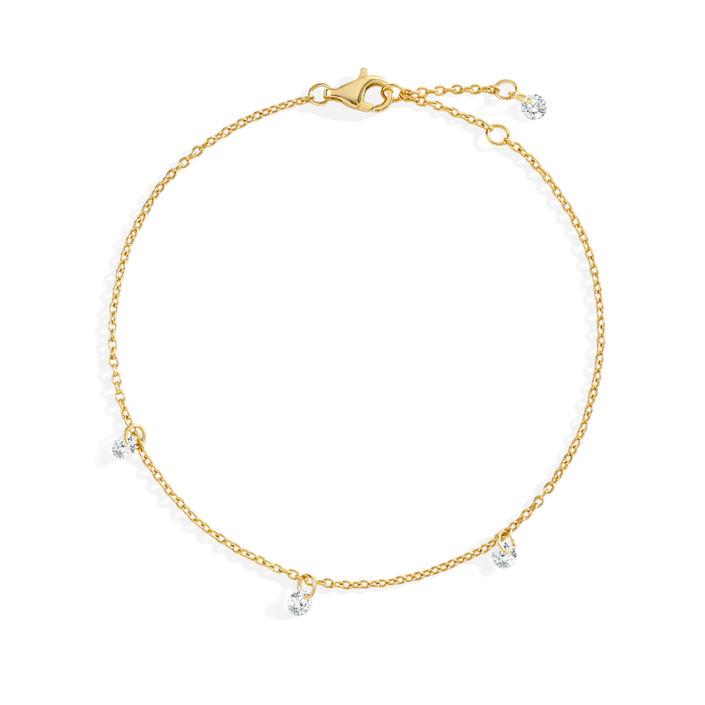 Dainty Diamond Station Bracelet in 18-k-gold-over-sterling-silver by Seeyoura