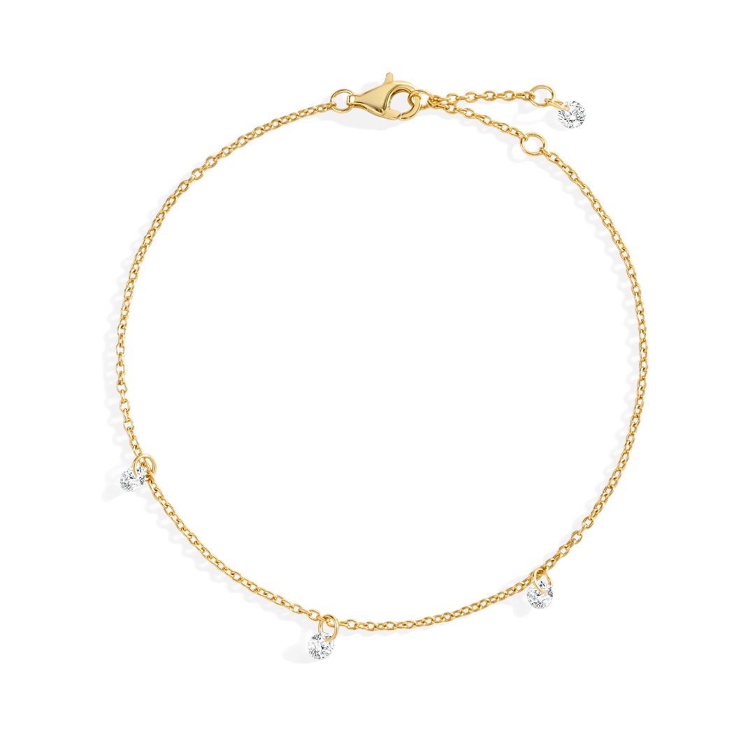Dainty Diamond Station Bracelet in 18-k-gold-over-sterling-silver by Seeyoura
