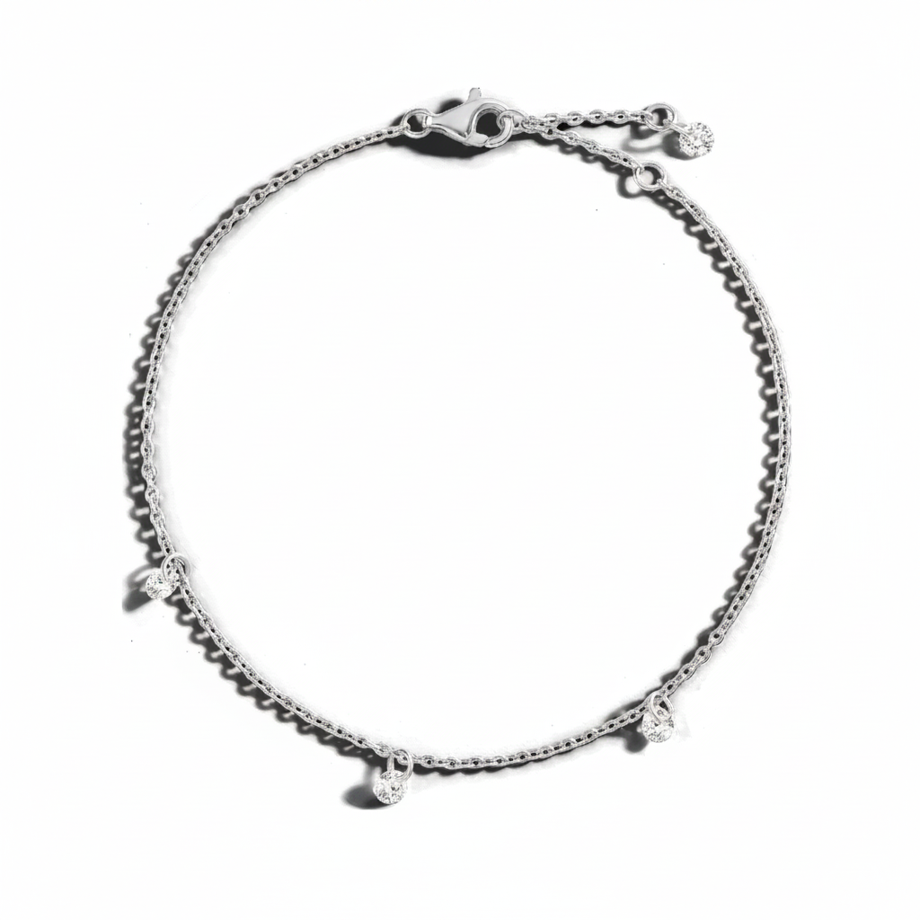 Dainty Diamond Station Bracelet in 925-sterling-silver by Seeyoura