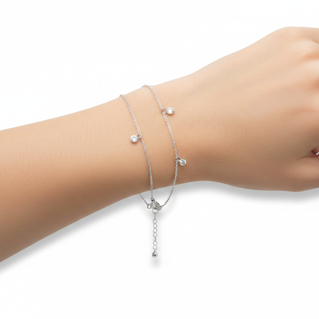 Dainty Diamond Station Bracelet by Seeyoura