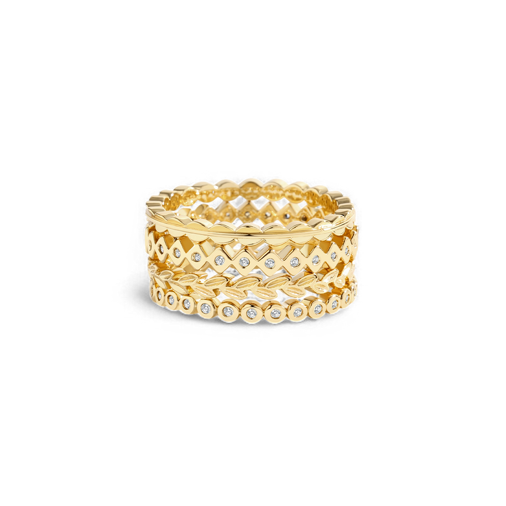 Dainty Gold Mini Ring Set in 18-k-gold-plated by Seeyoura