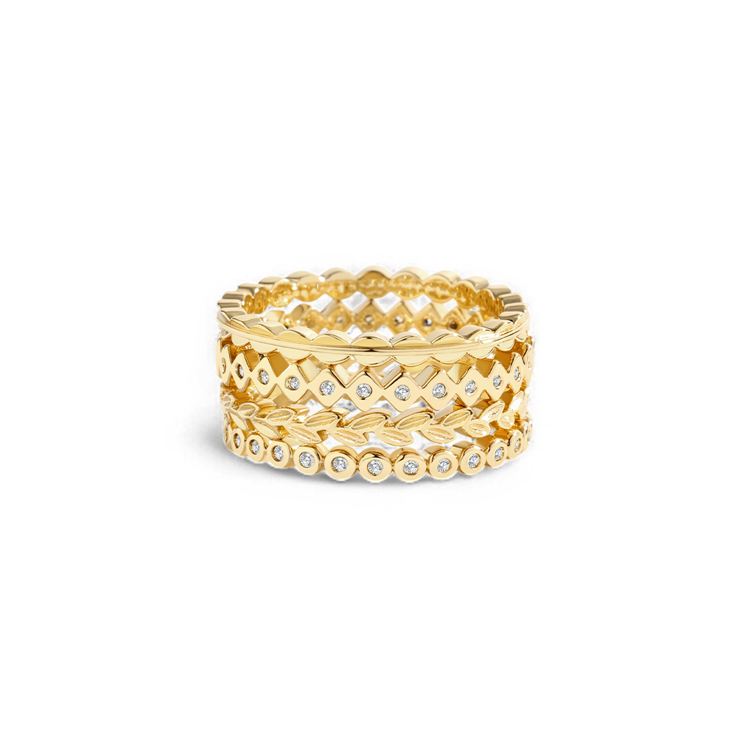 Dainty Gold Mini Ring Set in 18-k-gold-plated by Seeyoura
