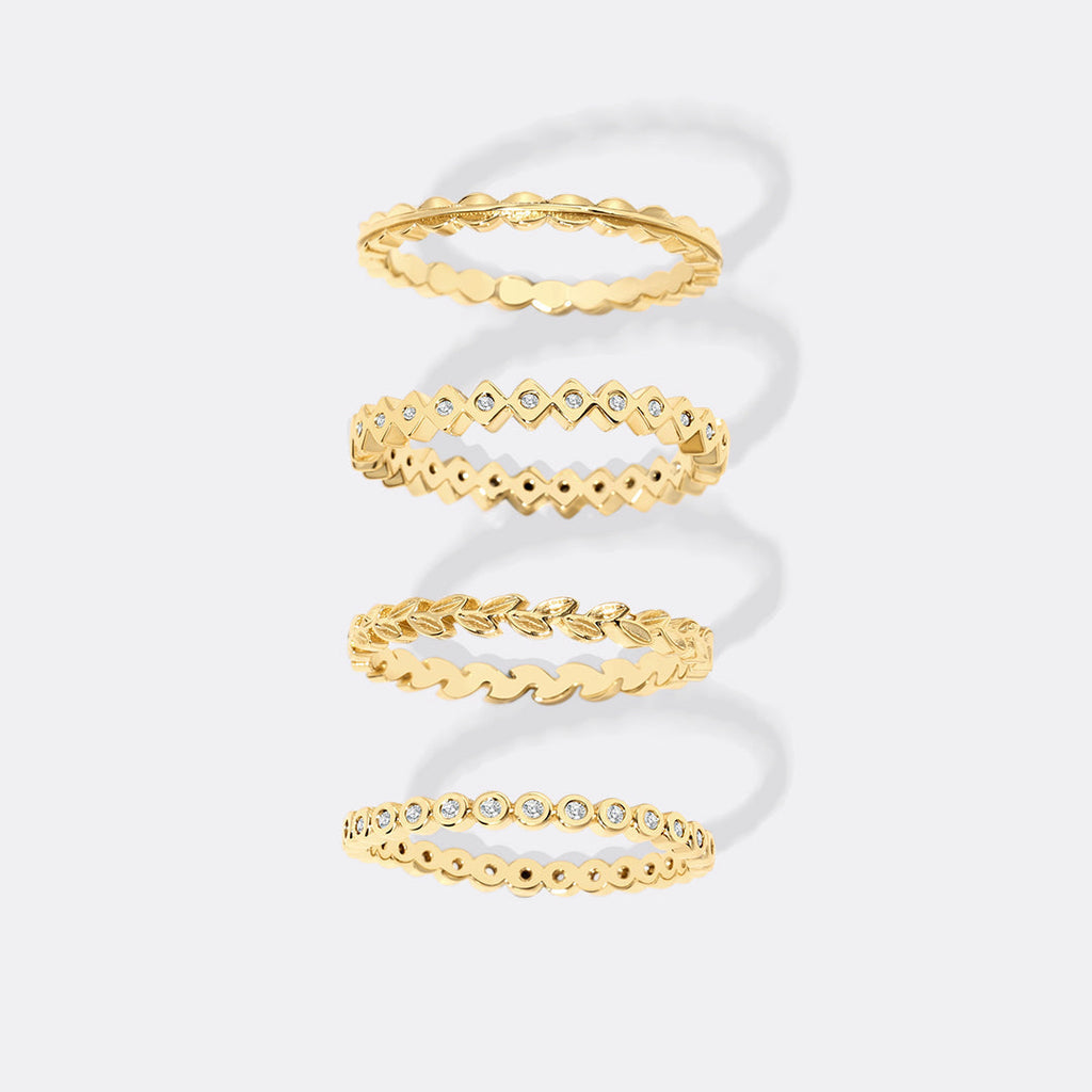 Dainty Gold Mini Ring Set by Seeyoura