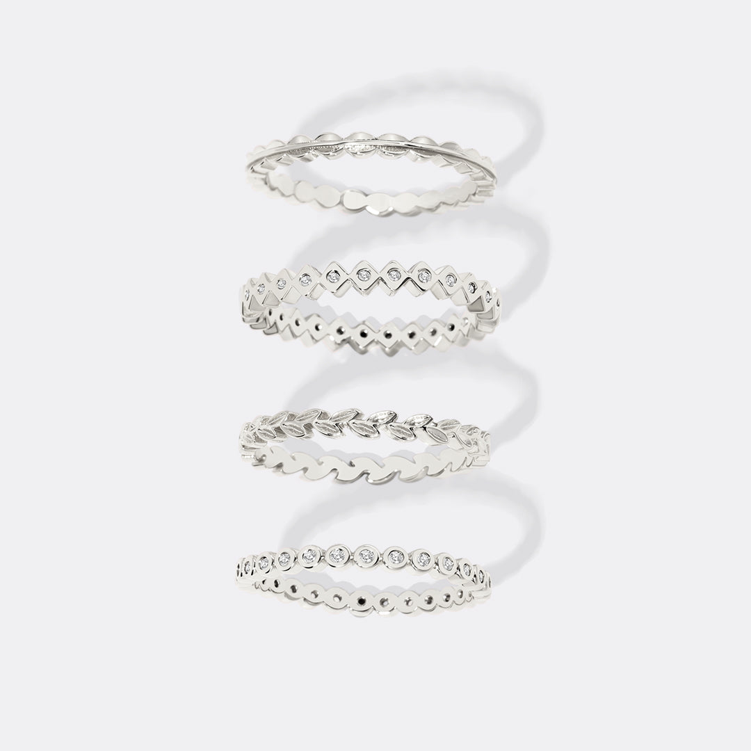 Dainty Gold Mini Ring Set by Seeyoura
