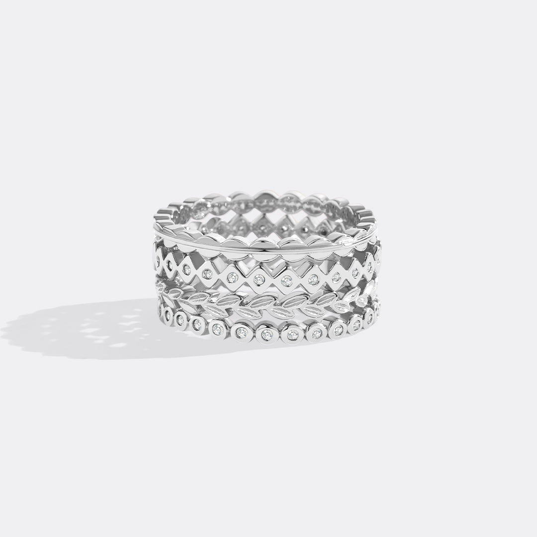 Dainty Gold Mini Ring Set in silver by Seeyoura