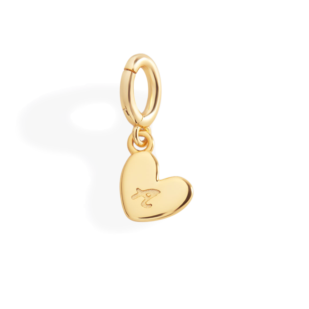 Dainty Heart Initial Charm by Seeyoura