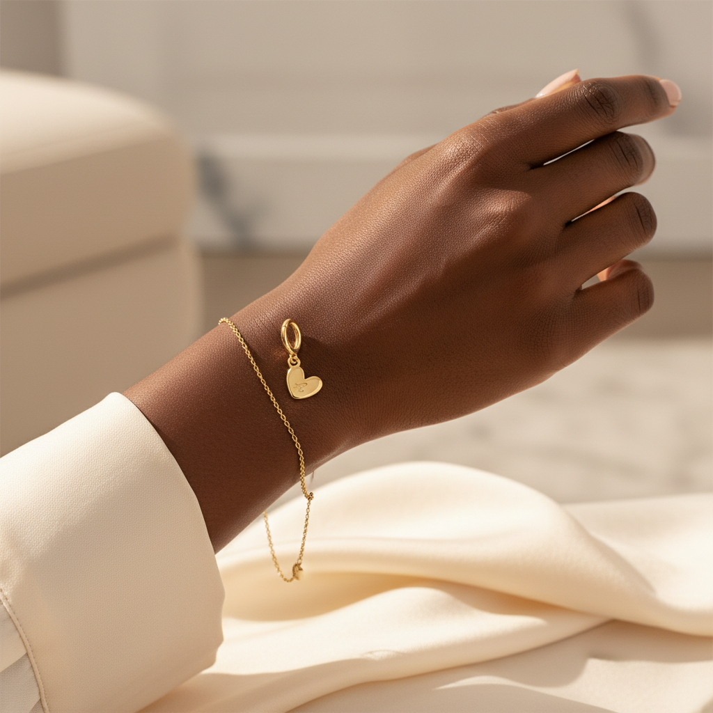 Dainty Heart Initial Charm by Seeyoura