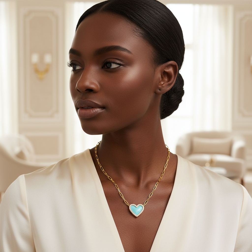 Dainty Heart Paperclip Necklace by Seeyoura