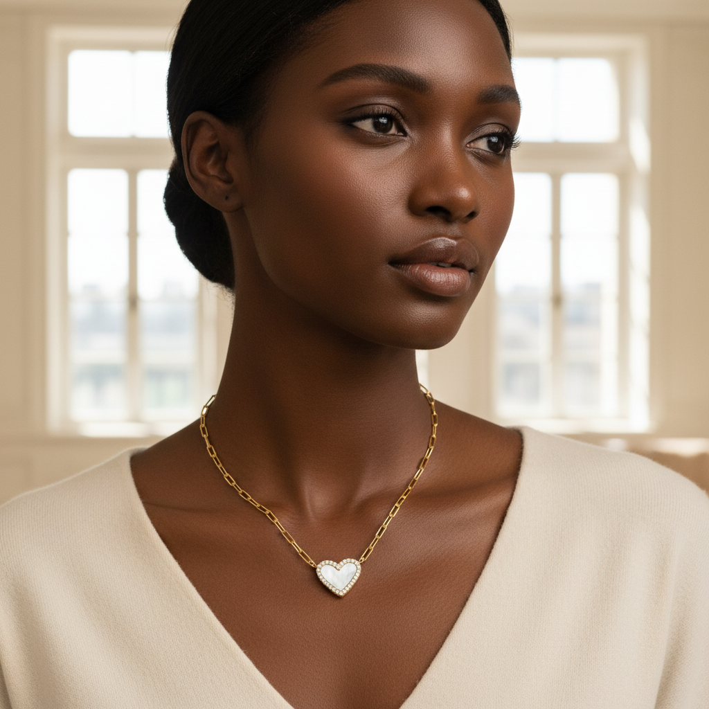 Dainty Heart Paperclip Necklace by Seeyoura