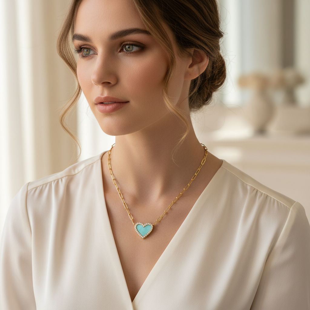 Dainty Heart Paperclip Necklace by Seeyoura