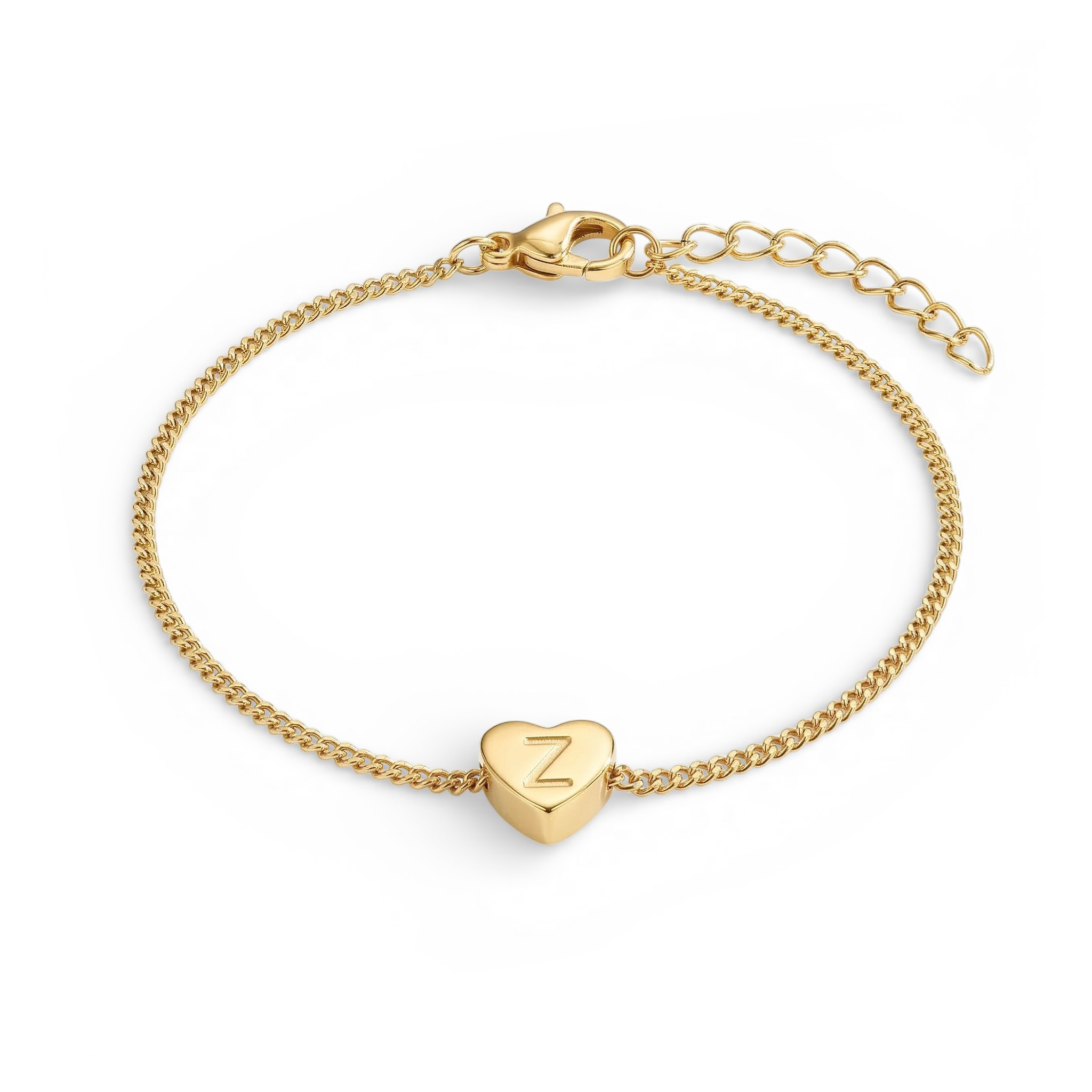 Dainty Initial Heart Bracelet in gold by Seeyoura