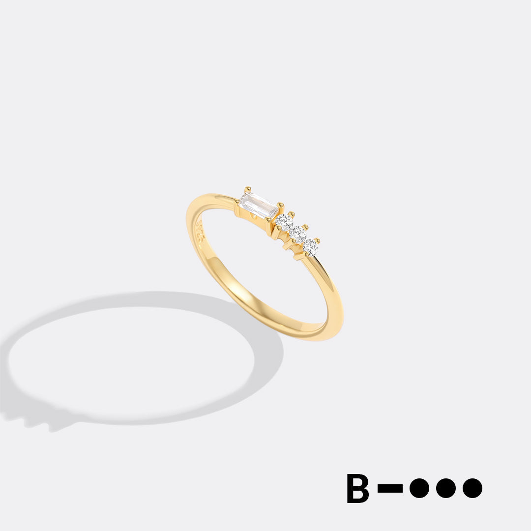Dainty Personalized Morse Code Ring in 18k Gold Over Sterling Silver, B by Seeyoura