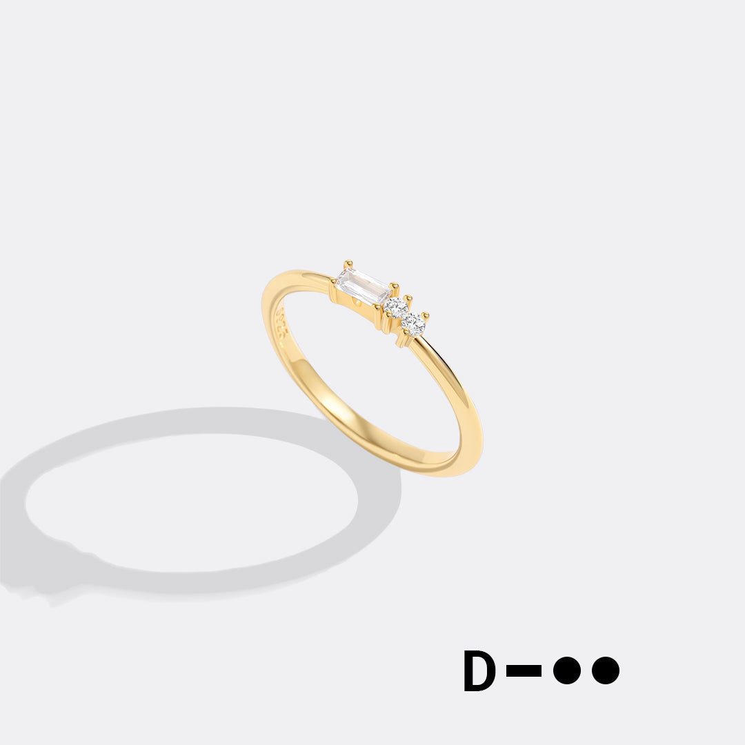 Dainty Personalized Morse Code Ring in 18k Gold Over Sterling Silver, D by Seeyoura