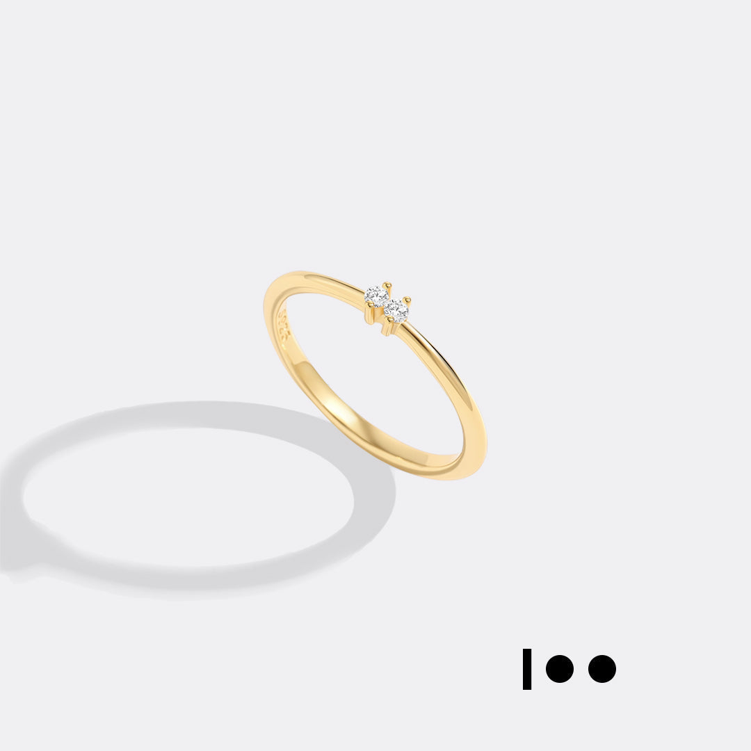 Dainty Personalized Morse Code Ring in 18k Gold Over Sterling Silver, I by Seeyoura